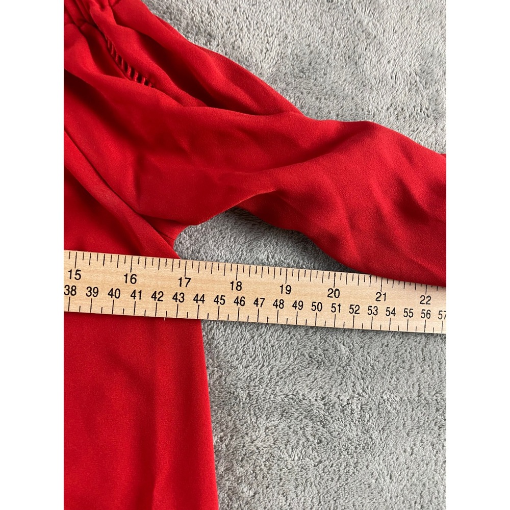 INC International Concepts Red Off The Shoulder Lace Tie Front Blouse Small‎ - Picture 7 of 13